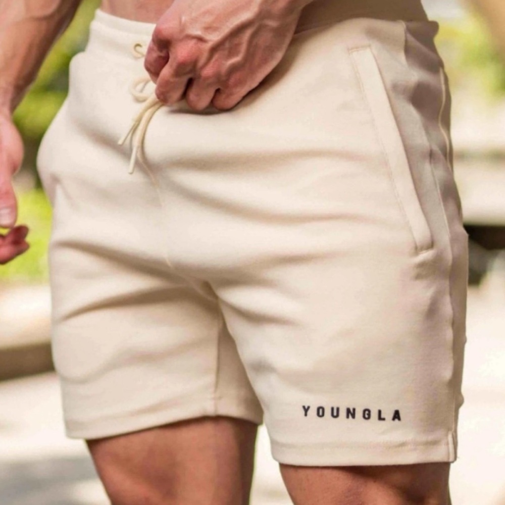 YoungLA Cream Athletic Shorts